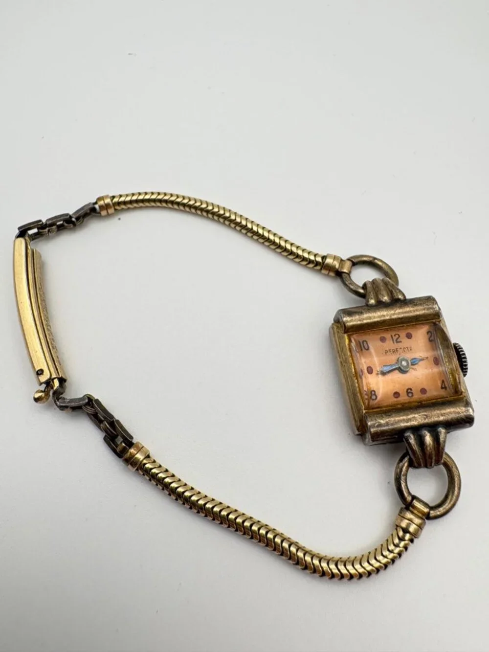 Vintage Perfecta Art Deco Ladies Watch Forstner 1/20 12K Gold Filled Snake Band